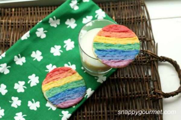 Painted Rainbow Cookies for St. Patrick's Day