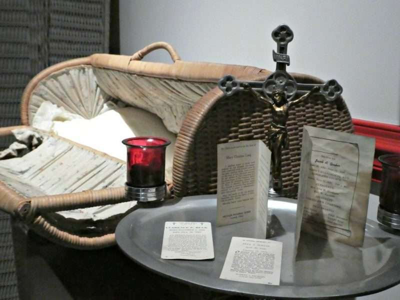 Basket coffin used for a baby or small child in the 1800s or early 1900s