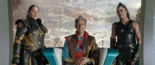 Rachel House, Jeff Goldblum and Tessa Thompson in Thor: Ragnarok