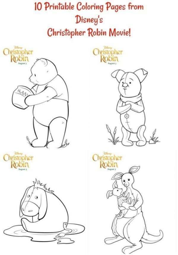 Winnie the Pooh Parfait and Christopher Robin Coloring Pages