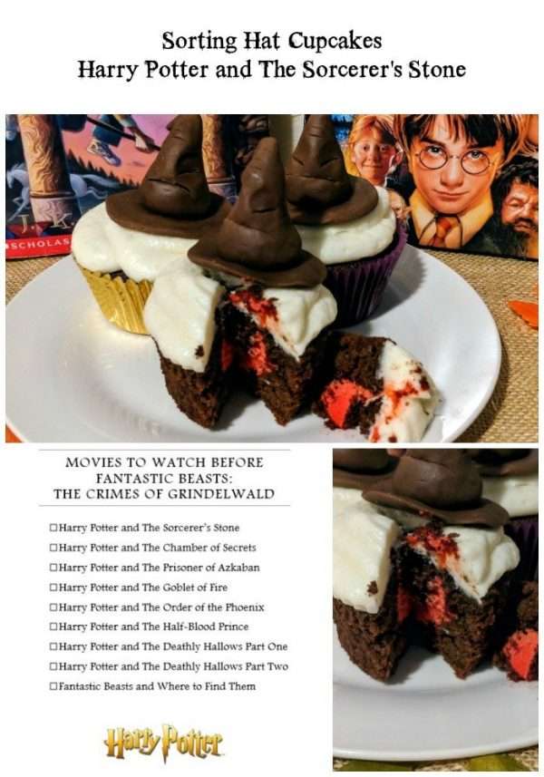 Sorting Hat Cupcakes and Movies to Watch Before The Crimes of Grindelwald Printable