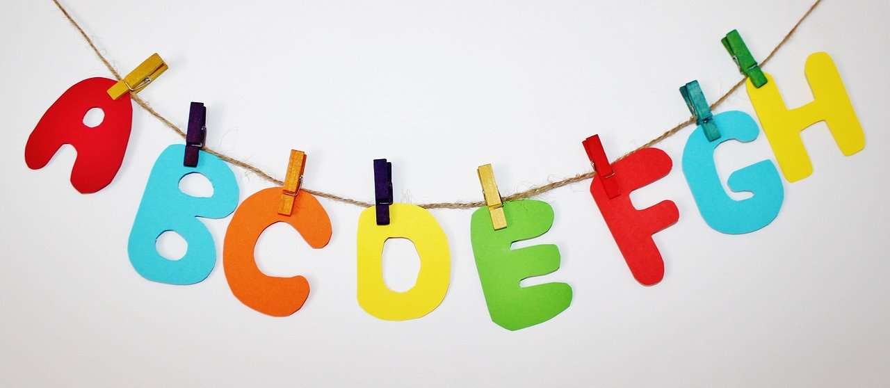 Alphabet letters in an office creche encourage learning