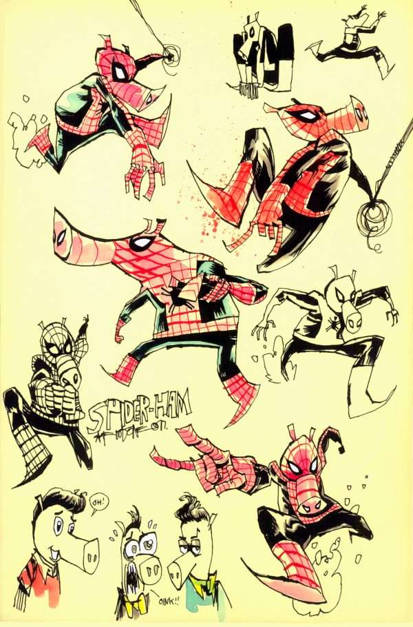 Spider-Ham Concept Art Into The Spider-Verse