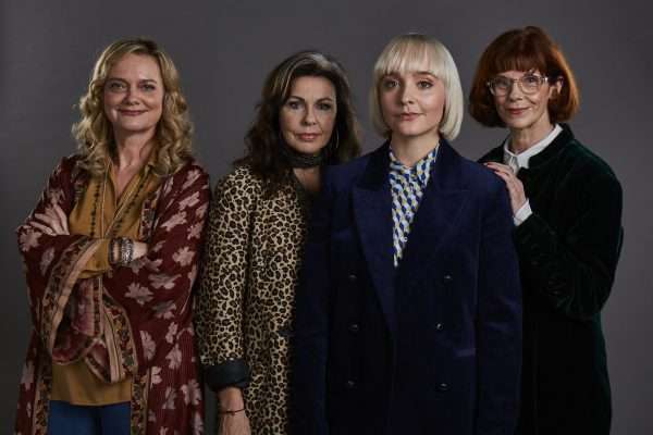 The cast of Queens of Mystery on Acorn TV