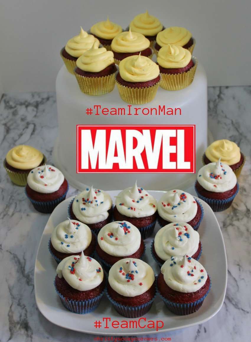 Captain America: Civil War Cupcakes and Marvel Movie to Watch before Infinity War #InfinityWar