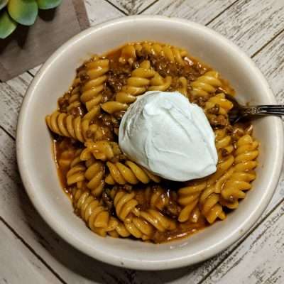 Easy Pressure Cooker Beef Enchilada Pasta and Cheese | Mealthy MultiPot Giveaway US 7/25