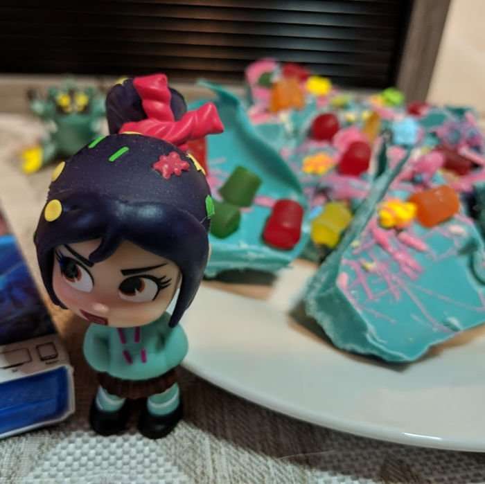 Comfy Princesses and Vanellope Inspired Candy Bark